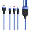 SMS- BW13 Fast Charge Cable 3 in 1 Output 2.1A Nylon Braided Fast Charge Data Cable 20 7 7