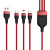 SMS- BW13 Fast Charge Cable 3 in 1 Output 2.1A Nylon Braided Fast Charge Data Cable 21 8 6