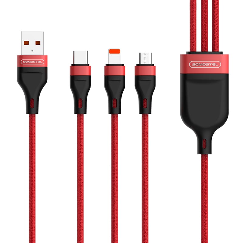SMS- BW13 Fast Charge Cable 3 in 1 Output 2.1A Nylon Braided Fast Charge Data Cable 9 SMS- BW13 Fast Charge Cable 3 in 1 Output 2.1A Nylon Braided Fast Charge Data Cable - Image 9