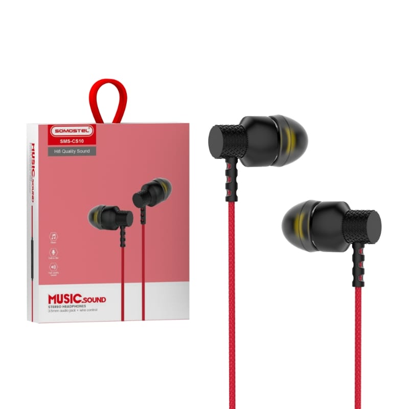 SMS-CS10 Gold Plated 3.5mm HD Sound Earphones 1 SMS-CS10 Gold Plated 3.5mm HD Sound Earphones