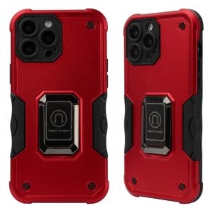 JunQi 2 in 1 Ring Back Bracket Oil Spraying TPU + PC Phone Case