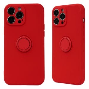 Straight Edge Ring Back Holder Oil Spraying TPU Phone Case