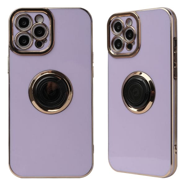 TPU Ring Back Bracket Electroplated Affix Velvet Fabric Phone Case