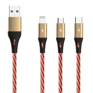Aluminium alloy braided USB data and charging cable