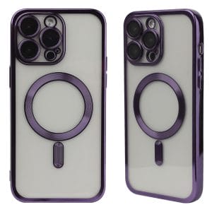 Electroplated with Clear Lens Film Magnetic Attraction TPU Phone Case