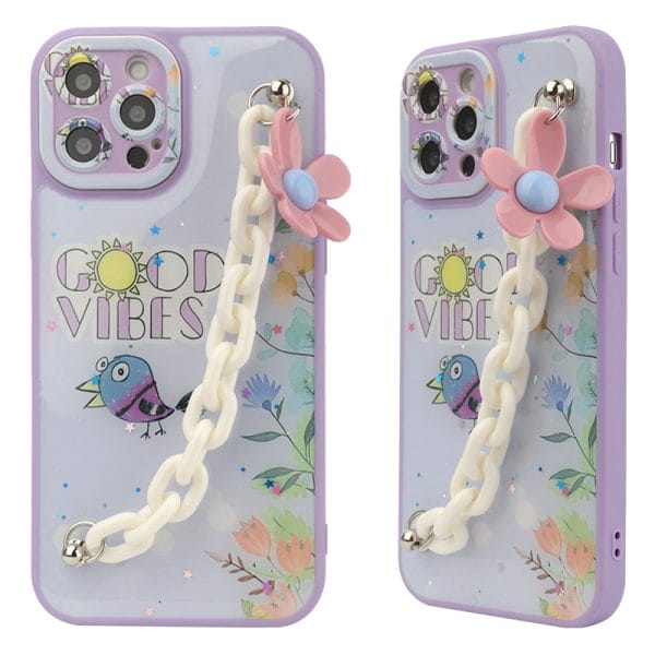 TongYan 2 in 1 Epoxy Painting with Flower Bracelet TPU+PC Phone Case