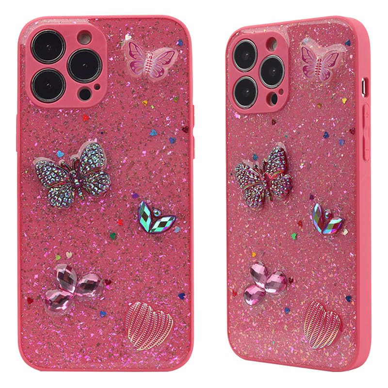Straight Edge Epoxy Butterfly Butterfly Seashell Decoration TPU+PC Phone Case 3 Straight Edge Epoxy Butterfly Butterfly Seashell Decoration TPU+PC Phone Case - Image 3