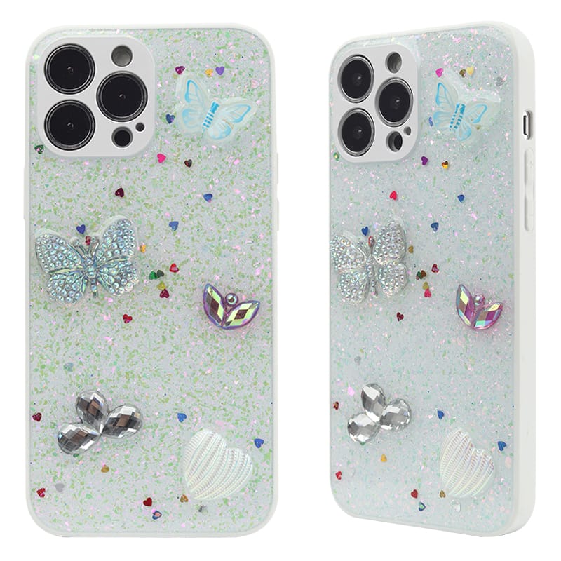 Straight Edge Epoxy Butterfly Butterfly Seashell Decoration TPU+PC Phone Case 6 Straight Edge Epoxy Butterfly Butterfly Seashell Decoration TPU+PC Phone Case - Image 6