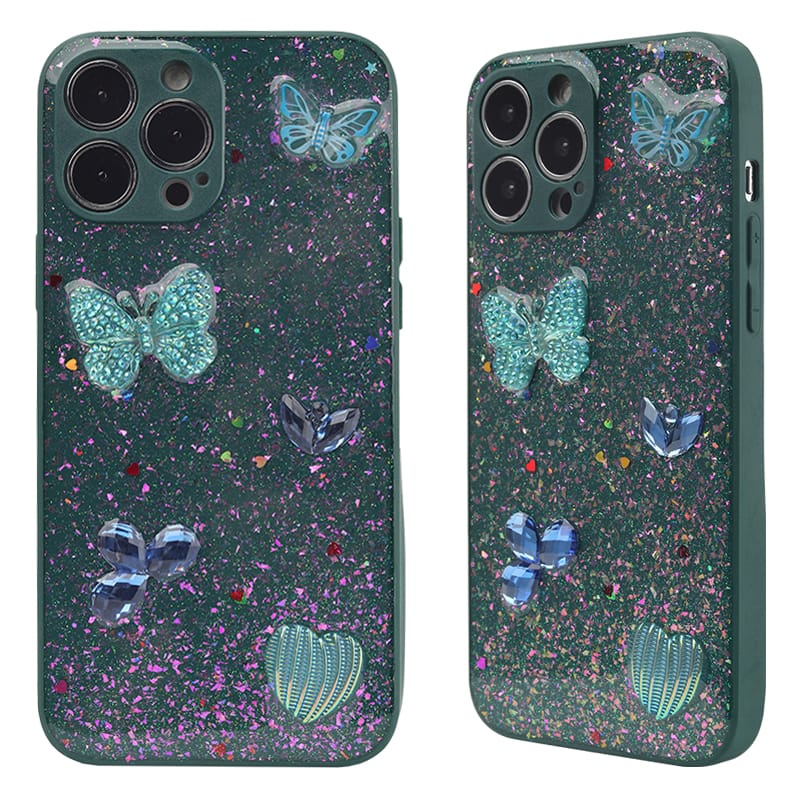 Straight Edge Epoxy Butterfly Butterfly Seashell Decoration TPU+PC Phone Case 8 Straight Edge Epoxy Butterfly Butterfly Seashell Decoration TPU+PC Phone Case - Image 8