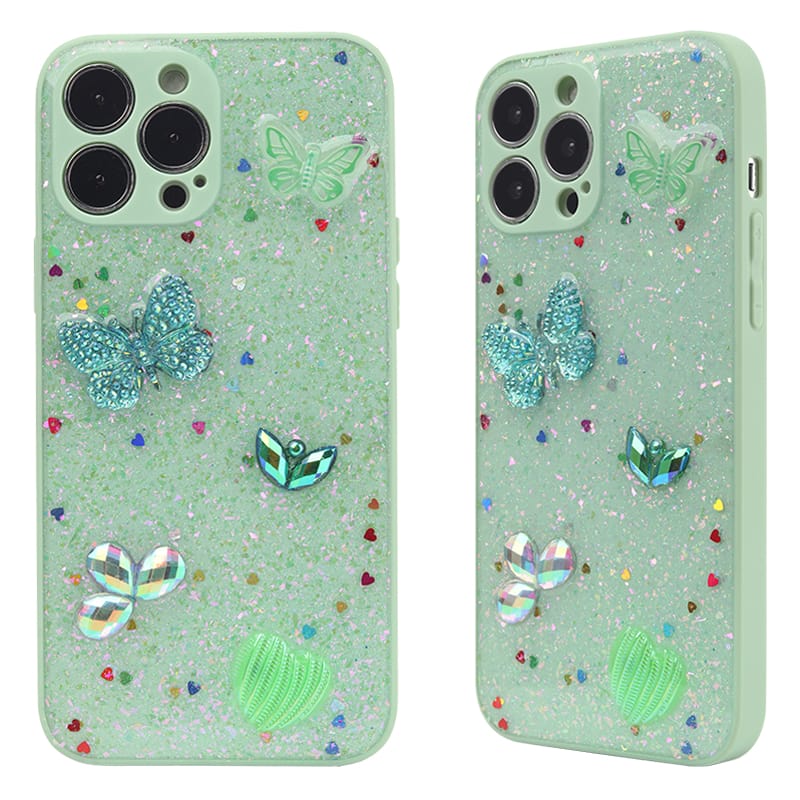 Straight Edge Epoxy Butterfly Butterfly Seashell Decoration TPU+PC Phone Case 9 Straight Edge Epoxy Butterfly Butterfly Seashell Decoration TPU+PC Phone Case - Image 9