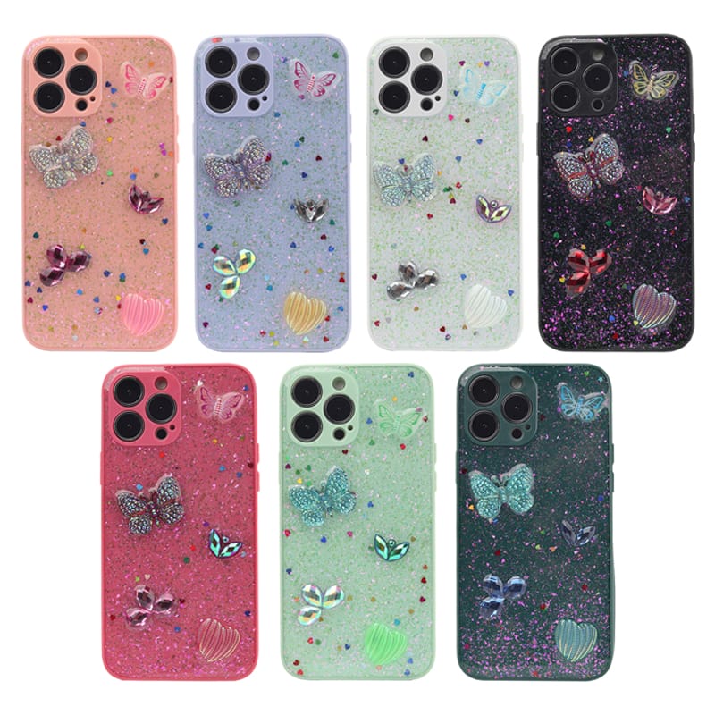 Straight Edge Epoxy Butterfly Butterfly Seashell Decoration TPU+PC Phone Case 13 Straight Edge Epoxy Butterfly Butterfly Seashell Decoration TPU+PC Phone Case - Image 13