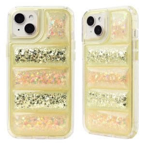 Funda de teléfono anti-caída TPU+PC 2 en 1 Transparente Epoxy Glitter