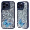 TPU + PC 2 in 1 Precise Hole Heart Epoxy Painted with Accessories Butterfly Phone Case 12 02 21
