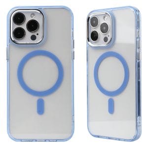 Funda para teléfono móvil con orificio grande magnético moldeado por inyección de acrílico y TPU de alta calidad
