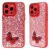 TPU + PC 2 in 1 Precise Hole Heart Epoxy Painted with Accessories Butterfly Phone Case 14 04 29