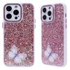 TPU + PC 2 in 1 Precise Hole Heart Epoxy Painted with Accessories Butterfly Phone Case 9 06 26