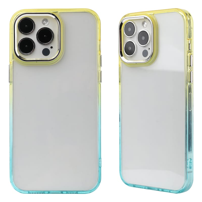 TPU + acrylic gradient two-tone large hole silver camera frame Shockproof phone case 3 TPU + acrylic gradient two-tone large hole silver camera frame Shockproof phone case - Image 3