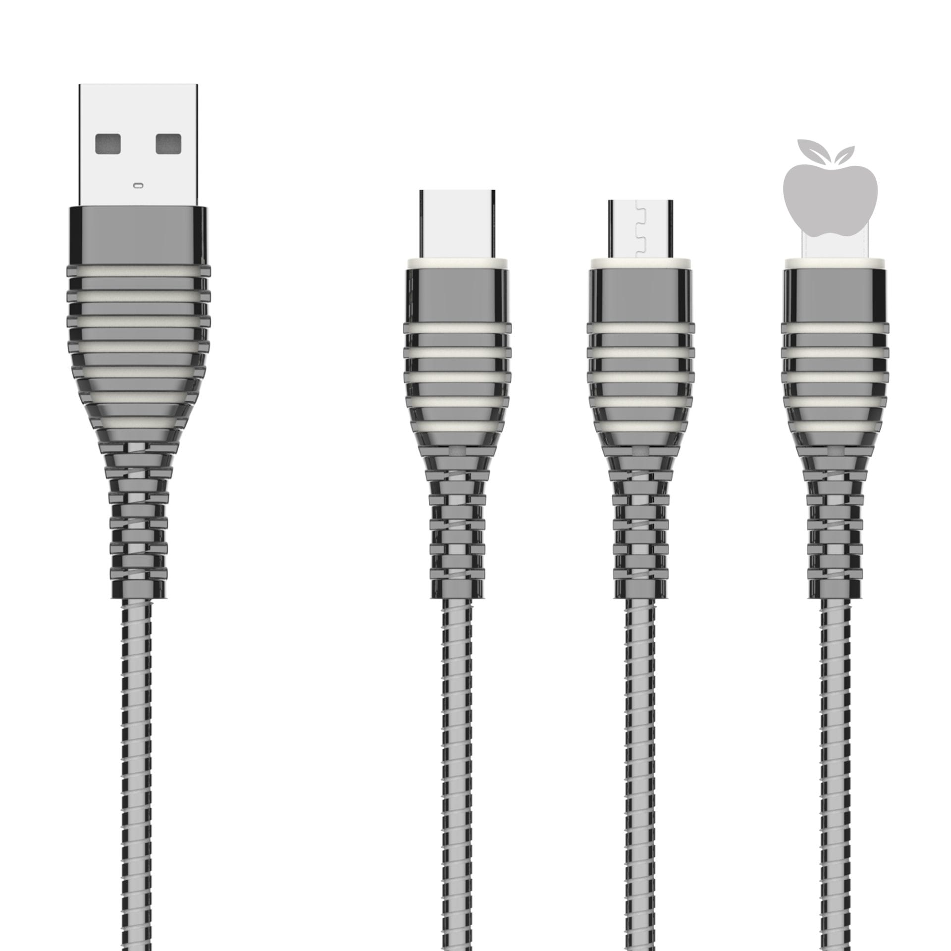 Fast Charging Cable 3.1A Zinc Alloy USB Charging and Data Transfer Cable with full spring for I-PH/Micro/Type-C 3 Fast Charging Cable 3.1A Zinc Alloy USB Charging and Data Transfer Cable with full spring for I-PH/Micro/Type-C - Image 3
