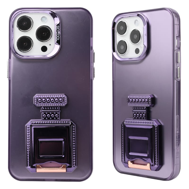 Big Hole TPU+PC+Electroplated Frame Camera 3 in 1 IMD Phone Case with Perfume Bottle Hidden Bracket 1 Big Hole TPU+PC+Electroplated Frame Camera 3 in 1 IMD Phone Case with Perfume Bottle Hidden Bracket