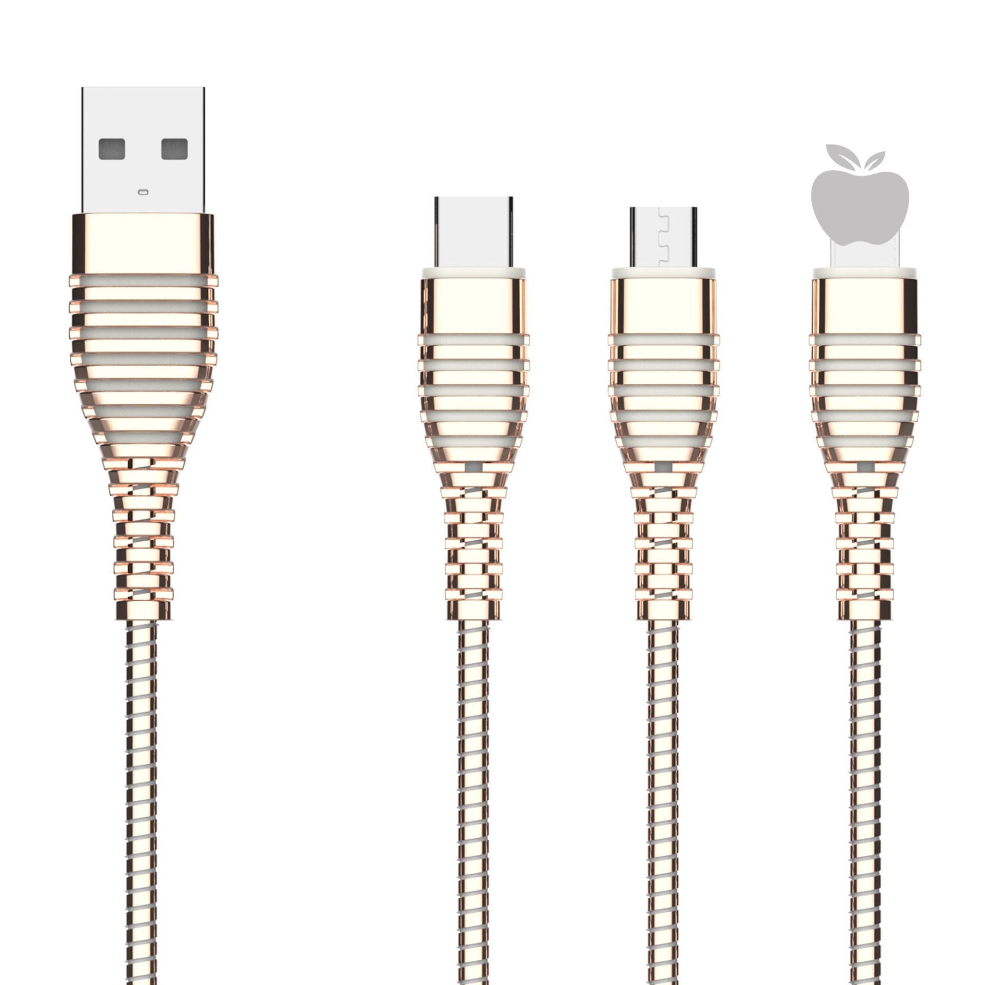 Fast Charging Cable 3.1A Zinc Alloy USB Charging and Data Transfer Cable with full spring for I-PH/Micro/Type-C 4 Fast Charging Cable 3.1A Zinc Alloy USB Charging and Data Transfer Cable with full spring for I-PH/Micro/Type-C - Image 4