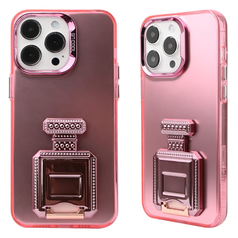 Big Hole TPU+PC+Electroplated Frame Camera 3 in 1 IMD Phone Case with Perfume Bottle Hidden Bracket 2 Big Hole TPU+PC+Electroplated Frame Camera 3 in 1 IMD Phone Case with Perfume Bottle Hidden Bracket - Image 2