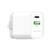 Portable 20W PD+QC3.0 Foldable Dual Ports Multi-Protocol Fast USB-A+USB-C Fast Wall Charger Travel Adapter 13 05 32