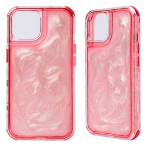 Funda protectora al por mayor 3 en 1 caja transparente del teléfono móvil del brillo de Tpu+Pc