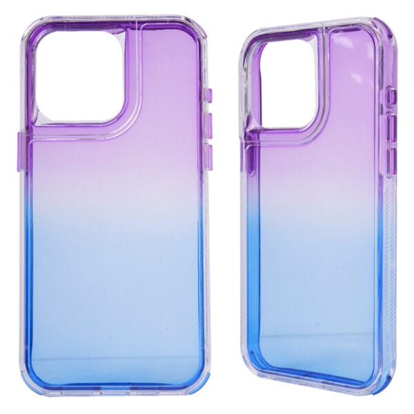 Mobile Phone Accessories 2 in 1 Gradient Color Transparent TPU & PC Mobile Phone Case