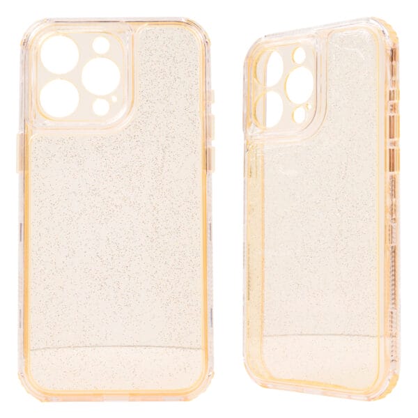 Funda para teléfono transparente con purpurina 3 en 1 de TPU y PC con protección total