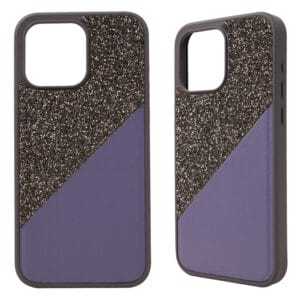 Carcasa de teléfono móvil personalizada Tpu + PC 2 en 1 con pasta rellena de aceite y diamantes de imitación