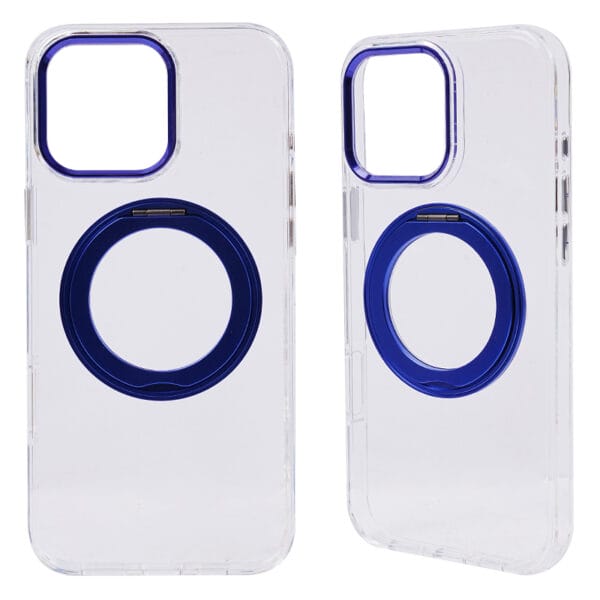 Transparent TPU+PC Anti-drop Mobile Phone Case With 360 Degree Rotating Bracket