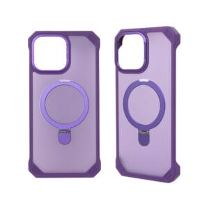 Solid PC and Silicone Magnetic Phone Case with 360° Rotating Kickstand