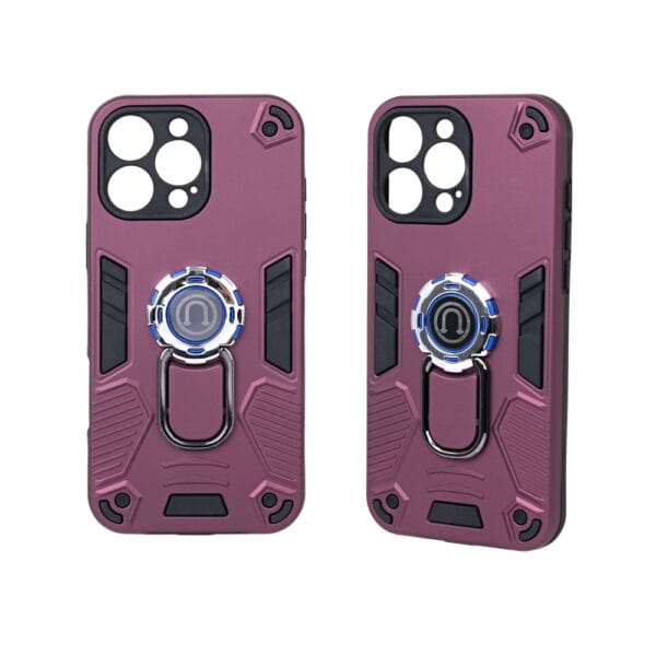 Mechanical shape TPU+PC mobile phone case with 360° rotating ring stand.