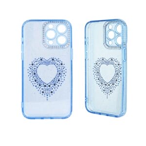 3-in-1 TPU+PC protective case with heart-shaped diamond dyeing