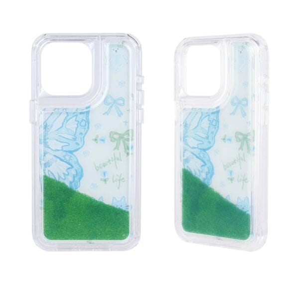 Quicksand beads painted TPU and PC phone case with airbag