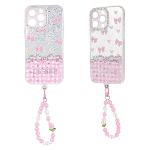 TPU & PC Diamond Painted Phone Case with Laser Paper and Wristband