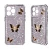 Funda para teléfono 3 en 1 de TPU y PC, desmontable, de epoxi y con mariposas.