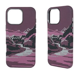 Magnetic cell phone case with hardware lens frame and PC water decal process