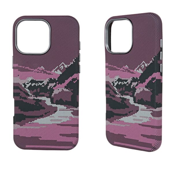 Magnetic cell phone case with hardware lens frame and PC water decal process