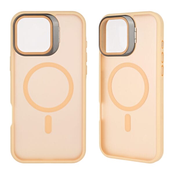 Translucent TPU+PC Frosted Magnetic Case with Lens Frame Holder