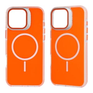 Transparent Magnetic Phone Case with Lens Holder, TPU and PC, Macaron Pattern