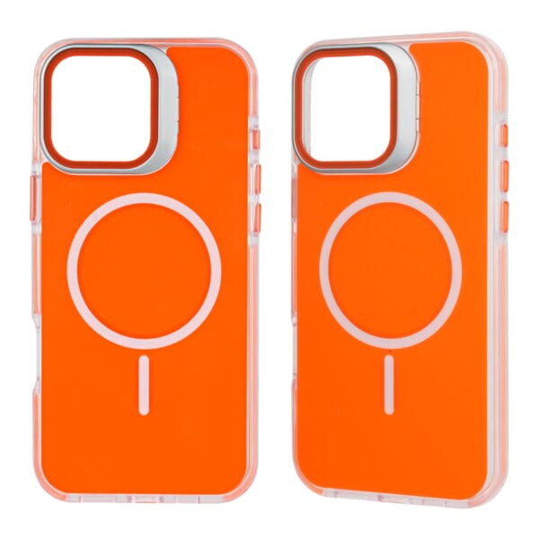 Transparent Magnetic Phone Case with Lens Holder, TPU and PC, Macaron Pattern