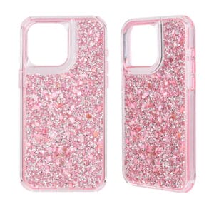 TPU and PC plate phone case with diamonds