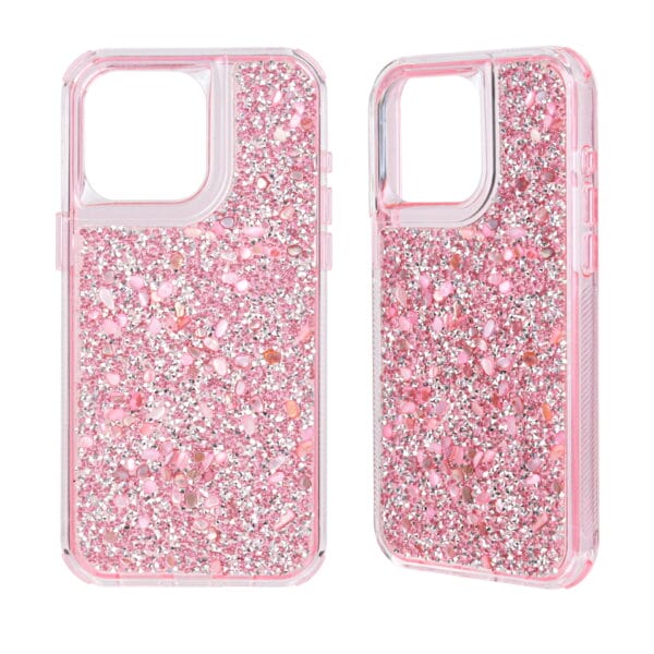 Funda para teléfono con placa de TPU y PC con diamantes