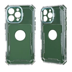 Funda para teléfono de TPU + PC de cuero con acabado en aceite, color sólido, con marco de lente galvanizado