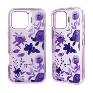 Funda para teléfono móvil 3 en 1 de TPU+PC, semitransparente, pintada con epoxi y marco de lente de hardware.