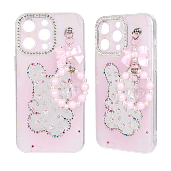 2 in 1 TPU+PC Phone Case with Colorful Typography and Diamond Lens Frame