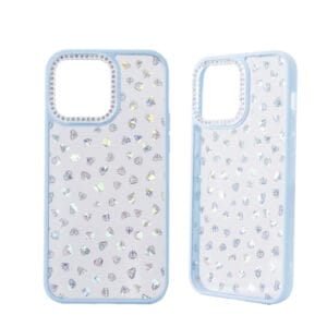 Funda transparente para teléfono con marco multicolor de TPU y PC, marco de cámara de diamante y lámina IMD