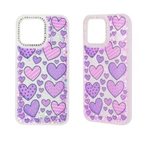 Funda para teléfono translúcida con estampado de diamantes 2 en 1 de TPU y PC
