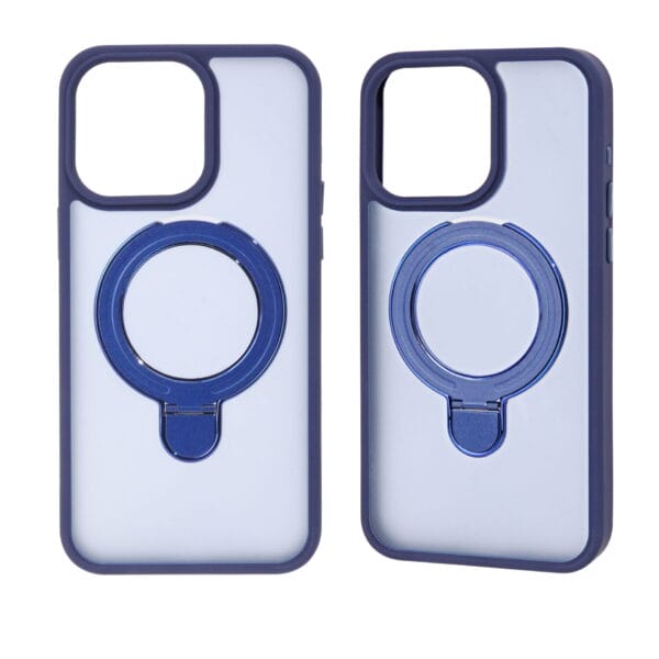 Funda para teléfono de TPU+PC acrílico con tacto de piel y soporte de succión magnética